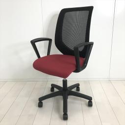 【コスパの良いメッシュチェア！ワンランク上のデザインと座り心地！】　■ハイバック肘無チェア　■背面メッシュ/ブラック　■色：ラズベリーレッド × ブラックシェル【HU】【関東倉庫在庫品】【弊社使用欄：A01026704】