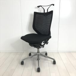 コートハンガー付き　肘無し　ローバック　背メッシュブラック・座面メッシュブラック【関東倉庫在庫品】【弊社使用欄：A01028731】