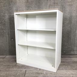 【オフィスの書類をスッキリ整理！視認性に優れたオープンキャビネット】■オカムラ（okamura）製　レクトライシリーズ　■オープン書庫　ローキャビネット　■色：ホワイト