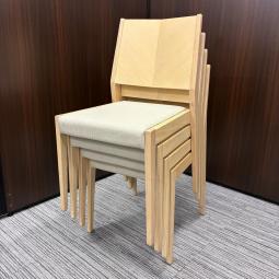 【6脚セット！】【木の暖かみあふれるチェアでオフィスに安らぎを！！！】SOGO家具　木製家具　スタッキングチェア