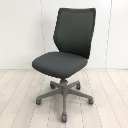 【やわらかな座り心地を実現するメッシュチェア！腰への負担を減らすS字形状！】■肘無し　ローバック　背面メッシュ　■グレー×ホワイトシェル×グレー脚【HU】【関東倉庫在庫品】【弊社使用欄：A01027718】