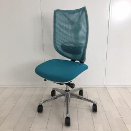 【前傾機能で作業効率アップ！安定感のある座り心地で大好評！ご自宅用にもオススメ！】■ハイバック　肘付き　背面メッシュ　■アクアブルー×ホワイトフレーム【HU】【関東倉庫在庫品】【弊社使用欄：A01023793】