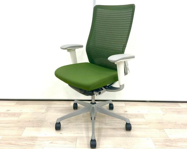 【中古】コーラルメッシュ CQ86GZ FSJ5 オカムラ（okamura） 肘付ハイバックチェア
