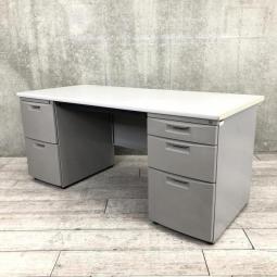 【上長席にもおすすめ!幅1600㎜の収納力抜群な両袖机!】■イトーキ(ITOKI) CZNシリーズ 両袖机 幅1600㎜ ■左袖2段 右袖3段 ■ホワイトグレー ■シリンダー錠