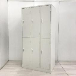 【移転や増員を検討されている方にオススメ！常に人気の高い更衣用ロッカー！】■生興製　AKLシリーズ　6人用ロッカー　更衣用ロッカー　W900×D515㎜　■シリンダー錠　■ホワイト　【弊社使用欄：A01054328】