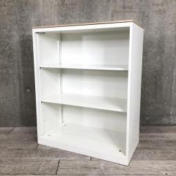 【オフィスの書類をスッキリ整理！視認性に優れたオープンキャビネット】■オカムラ（okamura）製　レクトライシリーズ　■オープン書庫　ローキャビネット　■色：ホワイト