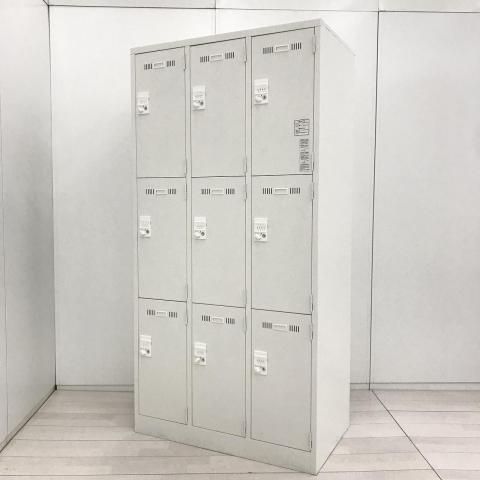 【増員・入替や従業員の多い会社様に大人気！多人数用9人更衣ロッカー入荷！小物・シューズロッカーなど使い方様々！】■生興(SEIKO)製　SLDシリーズ　9人用ロッカー　更衣用　W900×D450㎜　■ダイヤル錠　■ホワイト【弊社使用欄：A01048356】