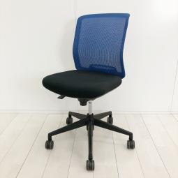 【背面メッシュのローコストチェア！】■　ローバック　背面メッシュ　■ブルー × ホワイトシェル【HU】【関東倉庫在庫品】【弊社使用欄：A01024445】