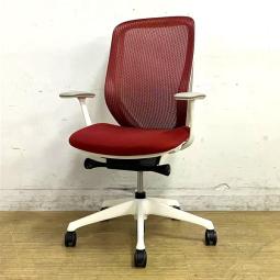 【在庫入替セール】オカムラ シルフィー ハイバックモデル デザインアーム(固定肘) レッド×ホワイトフレーム 前傾機能付きの人気シリーズ 在宅ワークにも最適【愛知・名古屋・豊田・静岡・浜松】