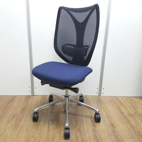 中古 オカムラ ビラージュ オフィスチェア 肘当て付き ネイビー 事務椅子 中古 オカムラ ビラージュ オフィスチェア 肘当て付き ネイビー 事務