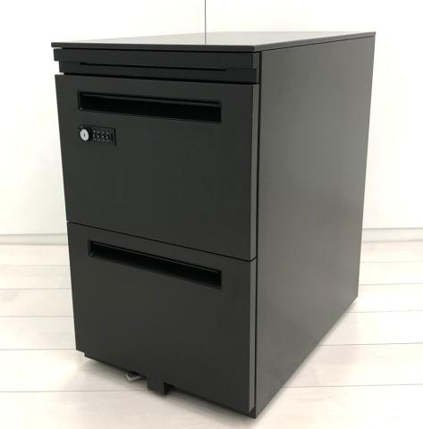 【いま人気です！スタイリッシュなブラックカラー！】■ウチダ　エスティシリーズ　3段ワゴン　H650mm　ブラック　■デスク下の収納・書類管理に！【ハイワゴン】【UCHIDA　ST】