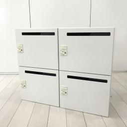 【フリーアドレスオフィスに最適！鍵の持ち運び不要なダイヤル錠ロッカー】■コクヨ(KOKUYO)製　イノン(iNON)シリーズ　4人用パーソナルロッカー　H740㎜　■投函口付き　■ダイヤル錠　■ホワイト　※ベース無し【弊社使用欄：A01031245】【ID】