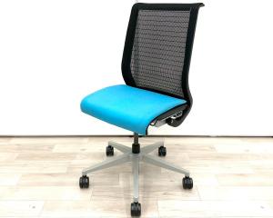 ■スチールケース　■シンク　■色：blue　■背面/メッシュ　■肘無し　■オススメ/人気/定番商品　【弊社使用欄：A01042219  K】【SN】