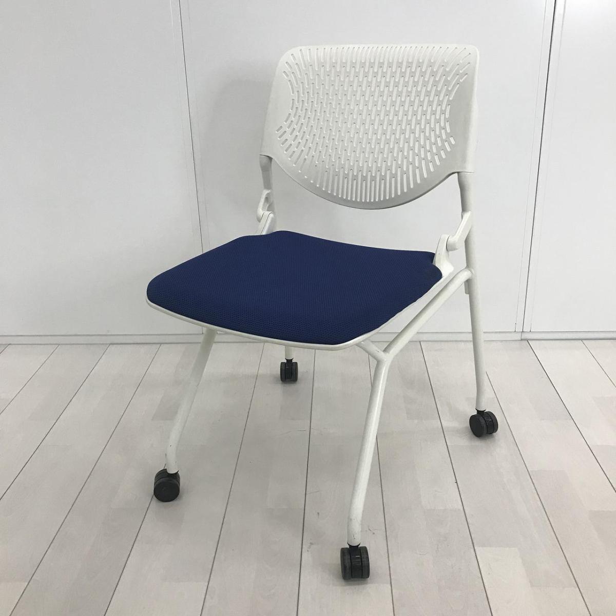 【定価約4万円】【オシャレなカラーとシンプルなデザイン！】■ネスティングチェア　ミーティングチェア　■ブルー×ホワイト【HU】【関東倉庫在庫品】【弊社使用欄：A01024451】
                        ルナ
                                    中古
            