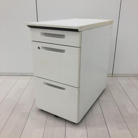 【デスク横に置いて収納と作業スペースを同時に確保！】■脇机3段【デスクサイドキャビネット】■引出し収納【HU】【関東倉庫在庫品】【弊社使用欄：A01026167】