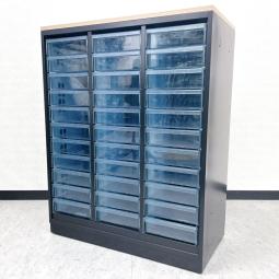 【希少！ブラック書庫】■コクヨ製　クリスタルトレイキャビネット（A4サイズ・深型・3列11段）　ホワイト天板付【KOKUYO　EDIA】弊社使用欄【A01055817】【2601】令和トレンド