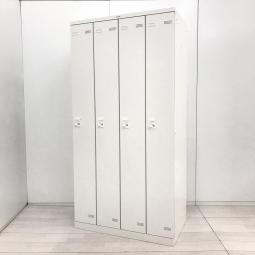 【個人の衣服や荷物をしっかり管理！使い勝手の良い4人用ロッカー】■クロガネ(KUROGANE)製　SLBシリーズ　4人用ロッカー　更衣用ロッカー　W900×D515㎜　■ホワイト　■ダイヤル錠　【移転や増員におすすめ！！】【弊社使用欄：A01042969】