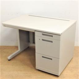 【収納力の高い設計で人気の新MXデスク入荷!スタンダードなデザインで使いやすくおすすめ!】■コクヨ(KOKUYO) 新MX(MX+) 片袖デスク W1000×D700㎜ ■ニューグレー ■シリンダー錠