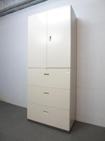 【中古】ビジネスウォールNタイプ  コクヨ（KOKUYO） ハイキャビネット／両開き＋3段ラテラル