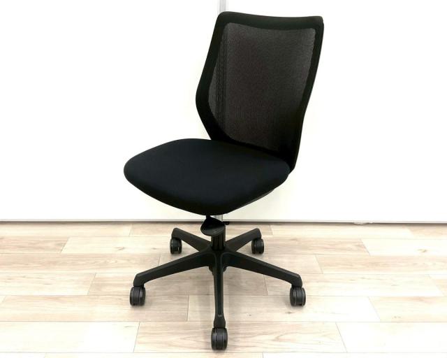 ■オカムラ(okamura)製 CG-Mチェア 肘無 ローバック 背面メッシュ ■ブラック【弊社使用欄:A01055574】