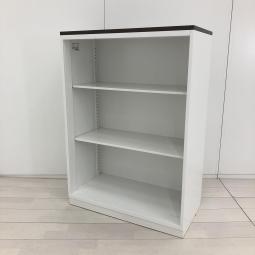 【収納物がひとめで分かる両開き戸タイプ！】■コクヨ（KOKUYO）製　エディア（EDIA）シリーズ　両開き書庫　ローキャビネット ■天板・ベース付　■ホワイト　■シリンダー錠【HU】【関東倉庫在庫品】【弊社使用欄：AE24001006】