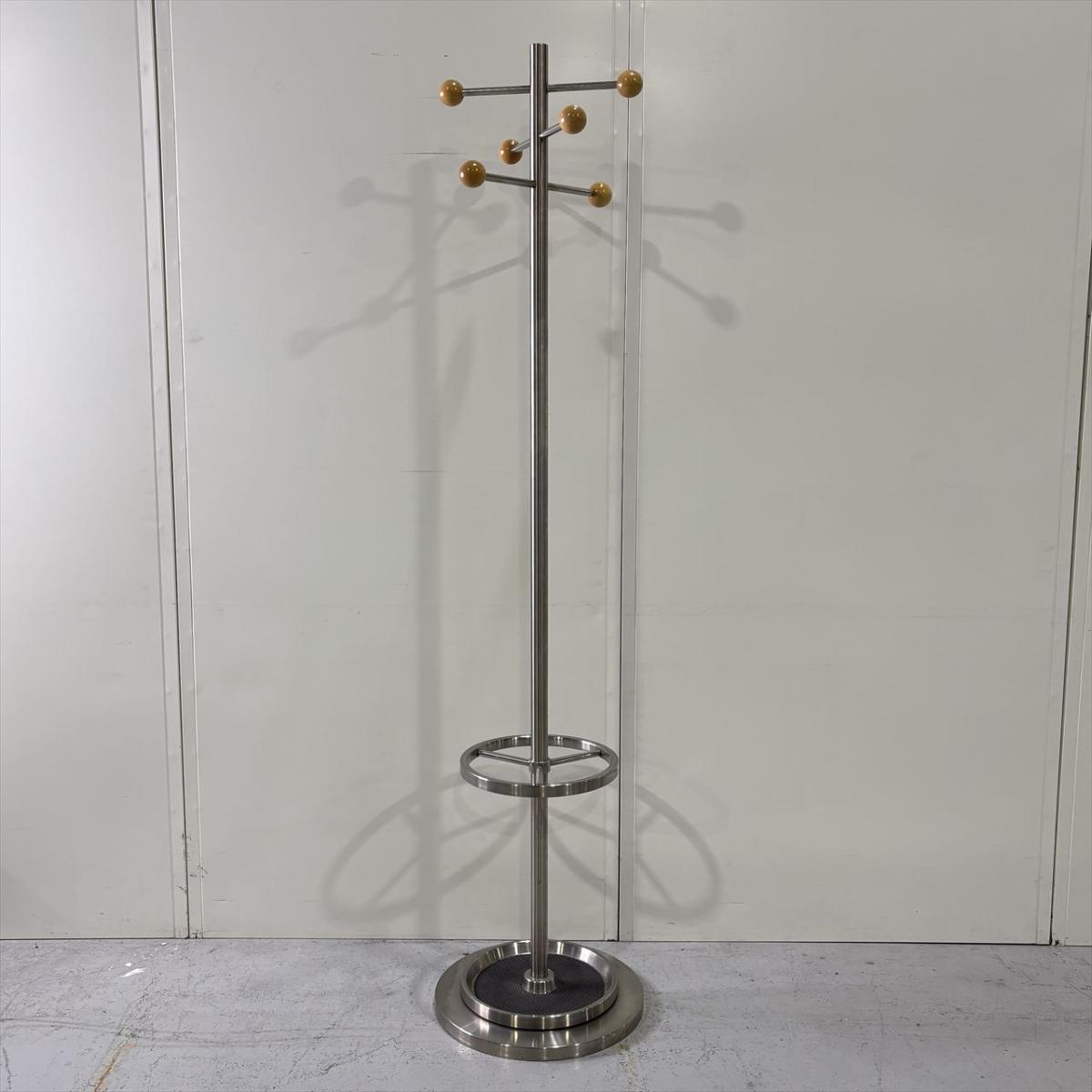 【事務所用や来客用、個室用としてもおすすめ！】■コートハンガー　ポールスタンドタイプ　■木目ブラウン
                        その他シリーズ
                                    中古
            