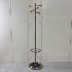 【事務所用や来客用、個室用としてもおすすめ！】■コートハンガー　ポールスタンドタイプ　■木目ブラウン