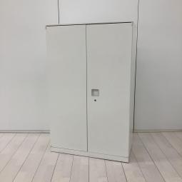 【高品質で使いやすい！人気のレクトラインシリーズ！】■オカムラ製（Okamura　Rectline）　両開き書庫　W800×D400×H1270mm　ホワイト天板付き【HU】【関東倉庫在庫品】【弊社使用欄：A01054138】