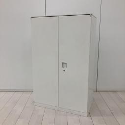 【高品質で使いやすい！人気のレクトラインシリーズ！】■オカムラ製（Okamura　Rectline）　両開き書庫　W800×D400×H1270mm　ホワイト天板付き【HU】【関東倉庫在庫品】【弊社使用欄：A01054139】