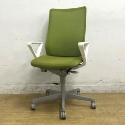 オカムラ　フルーエント　ハイバック　メッシュ　デザインアーム（固定肘）　グリーン　価格・デザイン・機能性すべてよしです