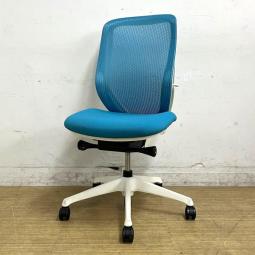 【在庫入替セール】オカムラ　シルフィー　ハイバック　 肘無しチェア　ブルーグリーン×ホワイトフレーム　前傾機能付きの人気シリーズ　在宅ワークにも最適【愛知・名古屋・豊田・静岡・浜松】