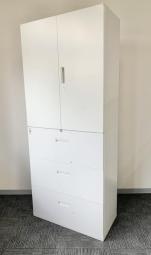 【大容量！人気商品の上下書庫セット】両開き戸+３段ラテラル　書庫セット【オフィス書類を一気に整理！】オフィスバスターズ　水戸サテライト　日立市、常陸太田市、高萩市、北茨城市、常陸大宮市、大子町 ひたちなか市