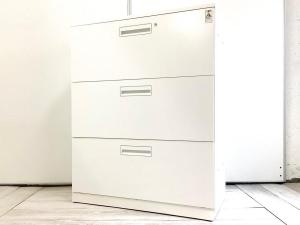 A4書類が大量に収納可能！天板付きの3段ラテラルキャビネット！ ■コクヨ/エディア/ホワイト