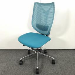 【クレジット決済優先】【リングフレームとメッシュが背中をやさしく受け止める！最高級メッシュチェア！】 ■オカムラ製　サブリナ (Sabrina)　ハイバック　肘無　　■背面メッシュ　■ランバー付　■ブルーグリーン　オフィスバスターズ　水戸サテライト