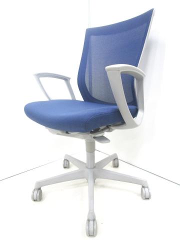 【中古】エスクードメッシュ C447GR-FHB4 オカムラ（okamura） 肘付ハイバックチェア