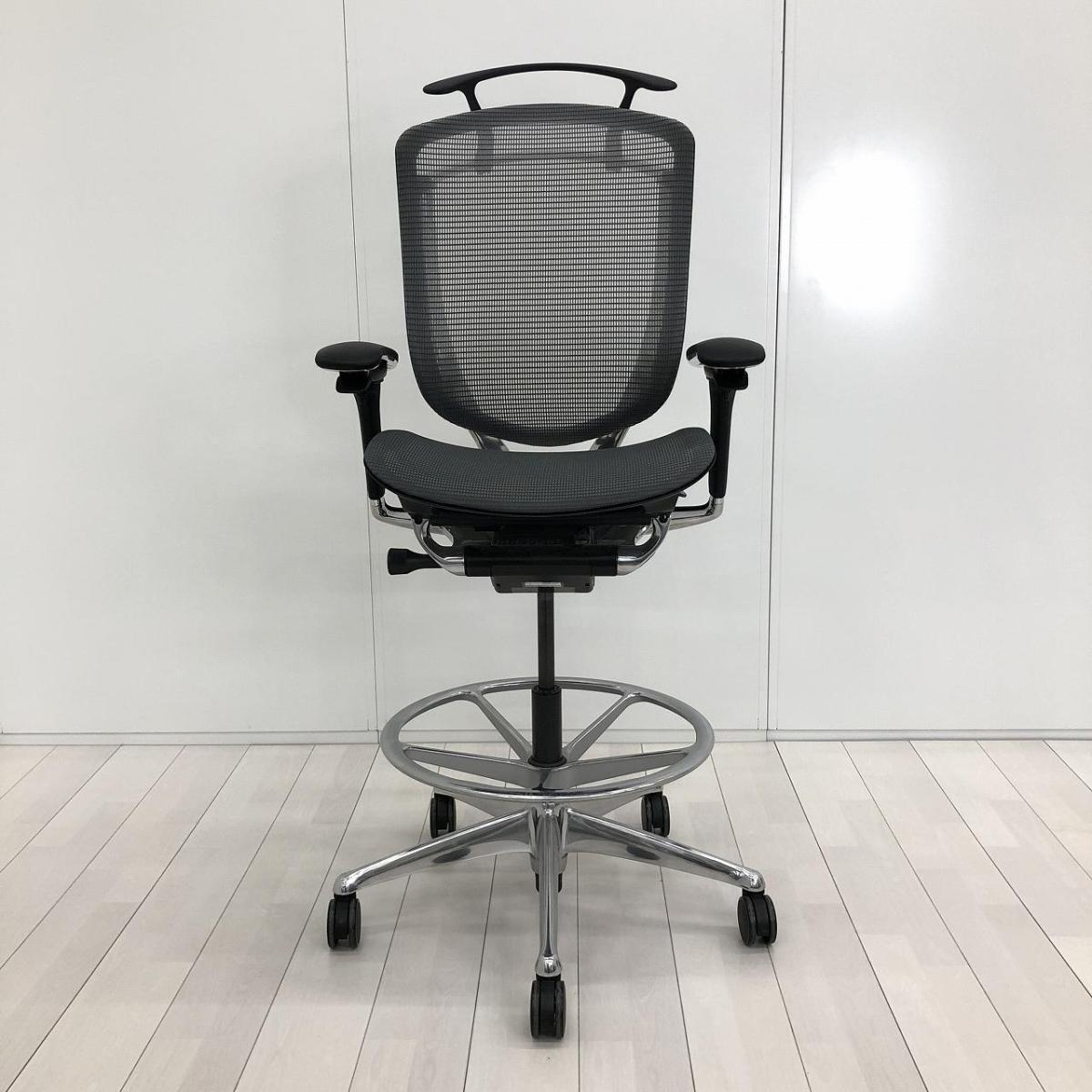 【在庫入替値下げ品！】【高次元・上質なハイチェアが入荷！】■オカムラ　コンテッサセコンダチェア　可動肘付　グレー　座面メッシュタイプ　ハンガー・足掛けリング付　■ハイテーブル/カウンター用/作業用/製図用【ABW】★572531
                        コンテッサ セコンダ
                                    中古
            