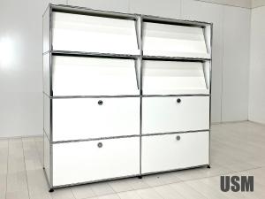 USMハラー　2列4段 キャビネット　ピュアホワイト　D500　マガジンラック　AGAGDDEX