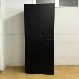 イトーキ　エスキャビネット　両開き＋両開き書庫セット　珍しいブラックカラー　鍵付き　シリンダー錠　A4×6段分収納【愛知・名古屋・豊田・静岡・浜松】