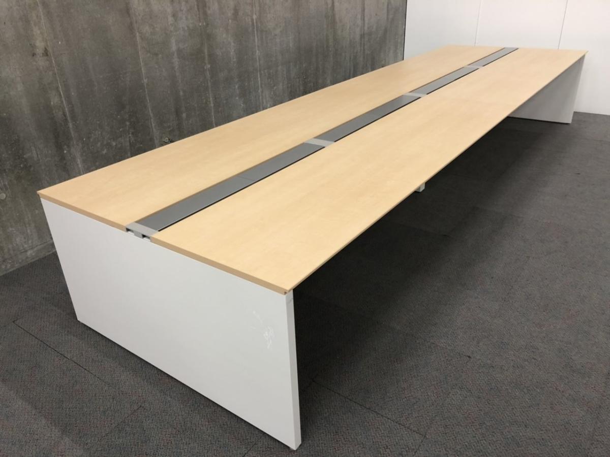 【関西倉庫入荷】■内田洋行/アルプレス　フリーアドレスデスク　幅6000㎜×奥行1400mm　■天板ナチュラル×脚ホワイト【10名での利用に最適なサイズ！】
                        アルプレス
                                    中古
            