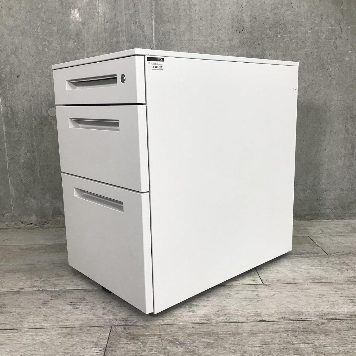 【デスク下の収納・書類管理に！ 使いやすさ抜群のキャスター付き３段ワゴン！】■イトーキ（ITOKI）製　CZRシリーズ　3段ワゴン　デスクインワゴン　■H610㎜　■シリンダー錠　■ホワイト
                        CZR
                                    中古
            