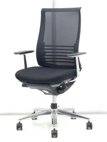 【中古】ベゼル アルミポリッシュ  コクヨ（KOKUYO） 肘付ハイバックチェア