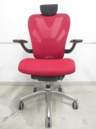 ☆今がチャンス！【在庫入替セール品！】【工業デザイナーが設計したワンランク上のワーキングチェア！】■イナバ　エクセアチェア　可動肘付　レッド　ヘッドレスト付 　※フレーム擦れあり　■上質なゲーミングチェアとしてもオススメ！【Inaba　Xair】