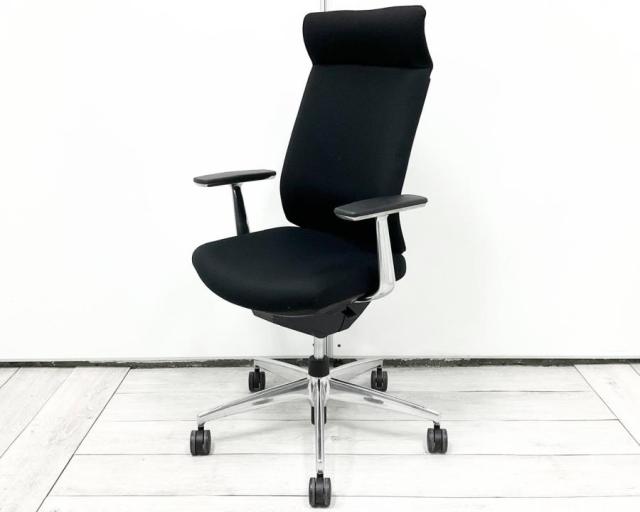 【中古】ウィザード3 アルミ CRS-G3624F6 コクヨ（KOKUYO） 肘付ハイバックチェア