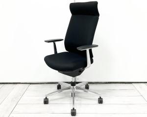 希少品入荷！ランバーサポート付で長時間のデスクワークにもおすすめ！ヘッドレスト付きで人気の高いミドルマネージメント ■コクヨ/ウィザード3/ブラック