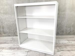 【見える化にフォーカスしたオープン書庫！清潔感のあるホワイトカラー！】■イトーキ（ITOKI）製　シンラインシリーズ（THIN LINE ）　オープン書庫　ローキャビネット　H1120㎜　■天板付き　■ホワイト