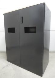 【スタイリッシュなデザインのゴミ箱！】■ウチダ　分別ダストボックス　ブラック　木目天板付　■オシャンティなトラッシュユニット！カフェスペースにもオススメ！【UCHIDA　HS】【ABW】