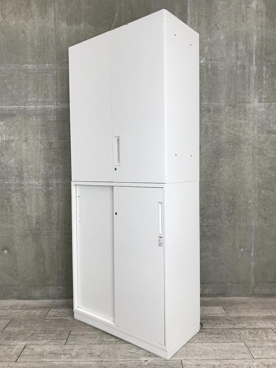 ■コクヨ(KOKUYO)製　エディア(EDIA)シリーズ　両開き＋引き違い　書庫セット　ハイキャビネット　H2150㎜　■2枚扉　■シリンダー錠　■ホワイト【弊社使用欄：A01044898/A01039078/A01031463】【ID】
                        エディア
                                    中古
            