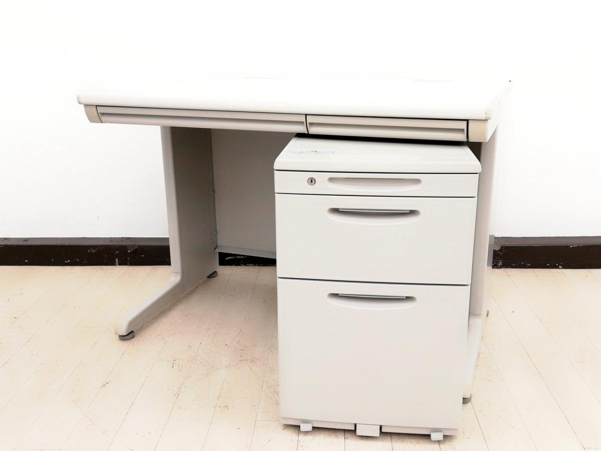 【横幅1000サイズ】定番のオフィスデスク！　オカムラ/SD-V/平机＋3段ワゴン/ライトグレー【倉庫在庫品】【TH】
                        SD-Vシリーズ
                                    中古
            