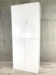 【4セット入荷】大収納量！両開き+両開きの書庫セット！！清潔感のあるホワイトカラーです！■オカムラ/３S/ホワイト