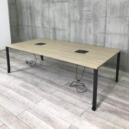 【1台限定】イトーキ　アクトリンク　ワークテーブル　W2400×D1200サイズ　天板：アッシュドオークM　脚：ブラック　お洒落な空間を演出するカラーリング